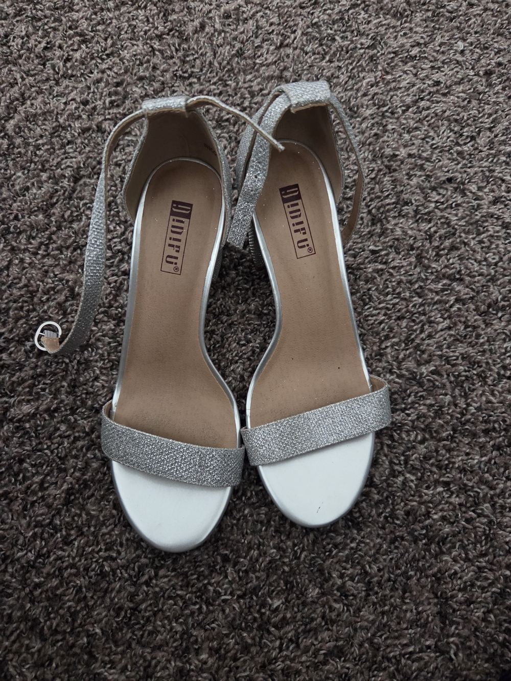 Women's Silver Ankle Strap Dress Sandals